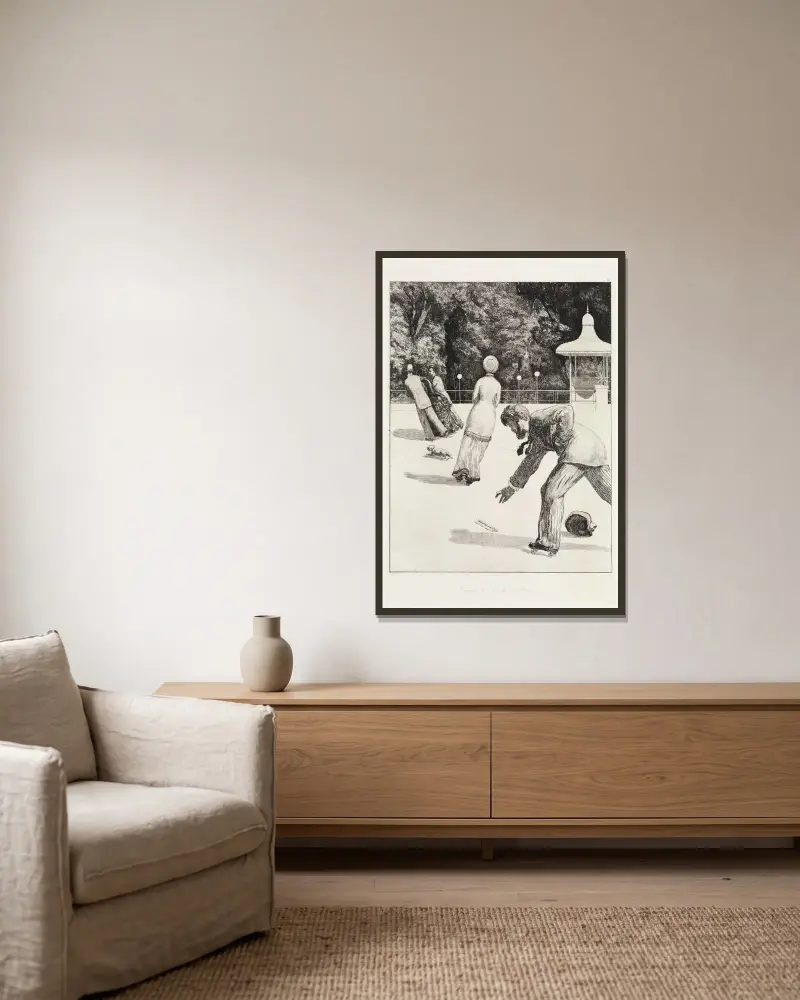 Handlung (Ein Handschuh, Opus VI, Blatt 2) von Max Klinger gerahmt an einer Wand