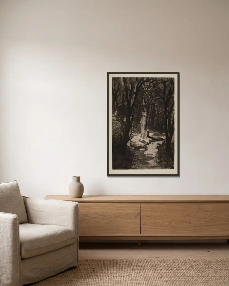 Im Walde von Max Klinger gerahmt an einer Wand