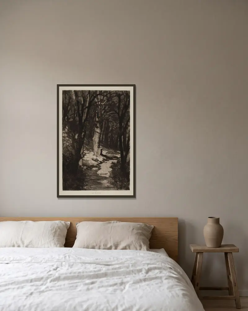 Im Walde von Max Klinger gerahmt an einer Wand