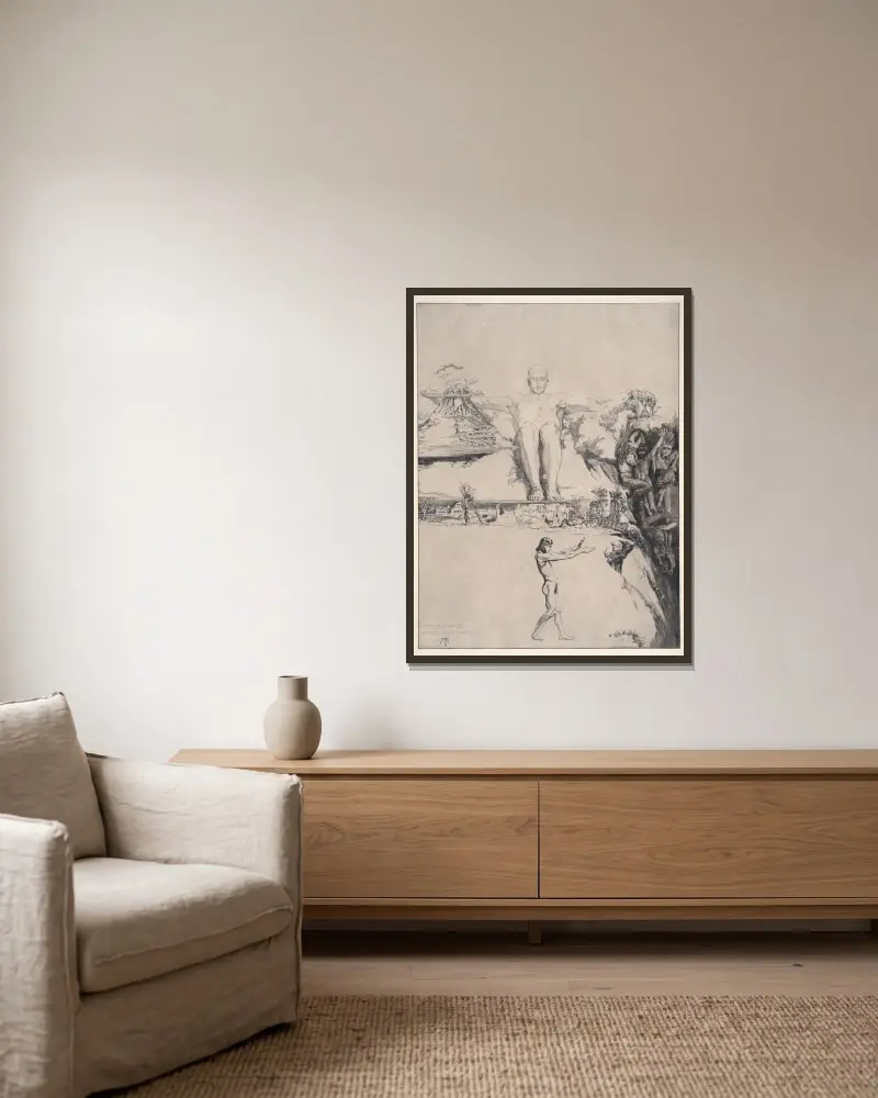 Integer Vitae von Max Klinger gerahmt an einer Wand
