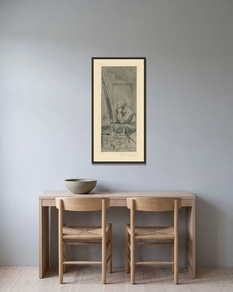 Maler von Max Klinger gerahmt an einer Wand