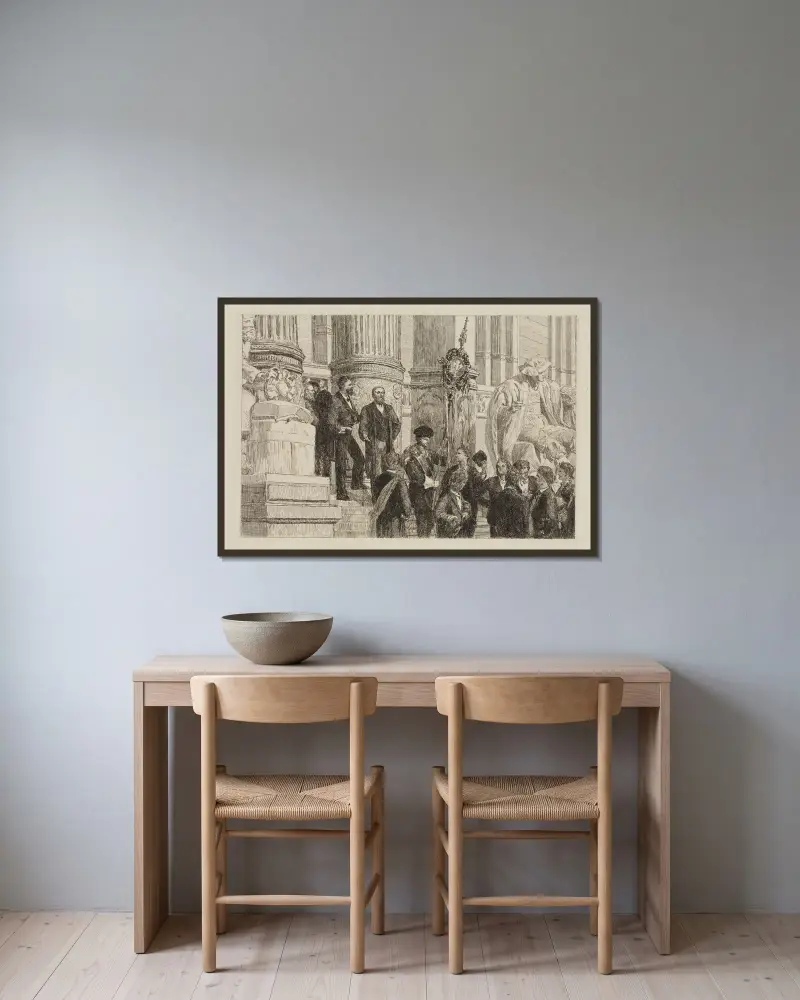 Portal till det nya konsthantverksmuseet av Max Klinger inramad på en vägg