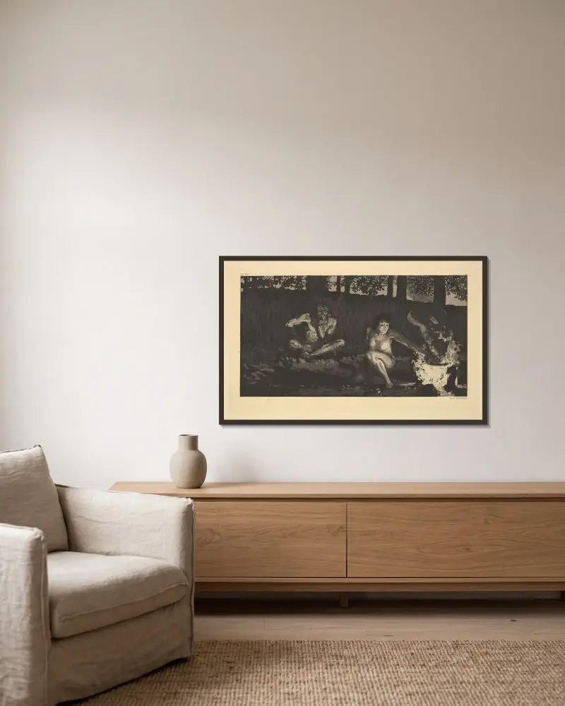 Vorwort I, 1884 – Nr. 2 von Max Klinger gerahmt an einer Wand
