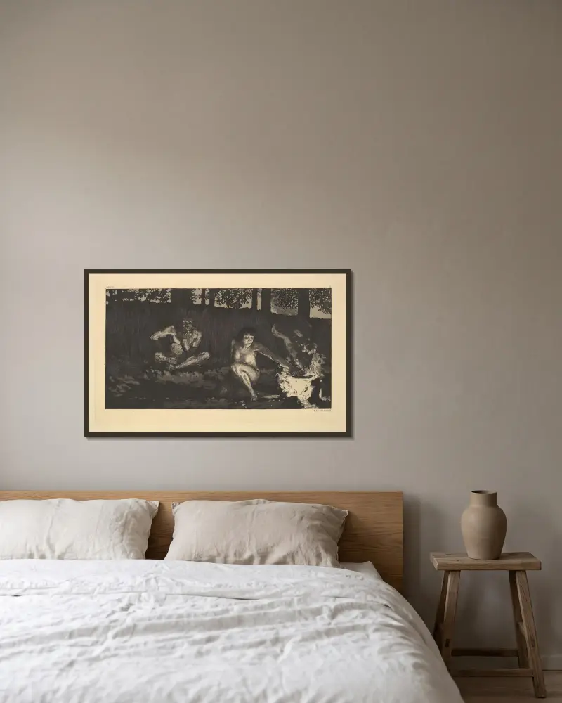 Vorwort I, 1884 – Nr. 2 von Max Klinger gerahmt an einer Wand