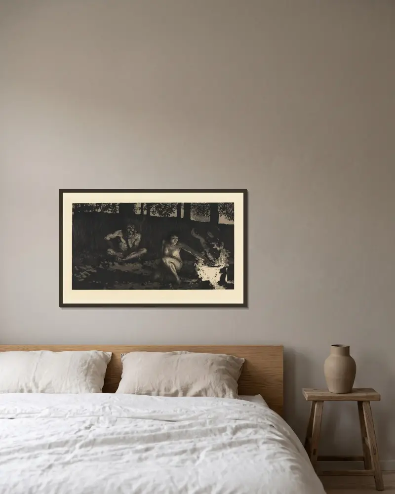 Prefacio II (Ein Leben, Opus VIII, Blatt 2) von Max Klinger gerahmt an einer Wand