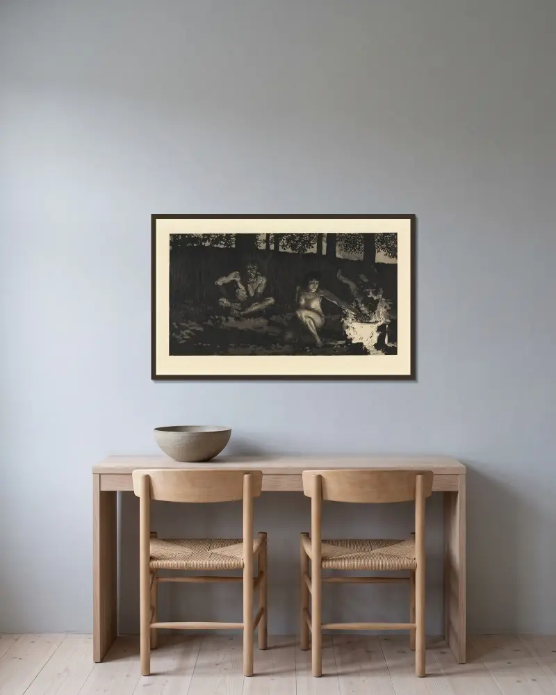 Prefacio II (Ein Leben, Opus VIII, Blatt 2) von Max Klinger gerahmt an einer Wand