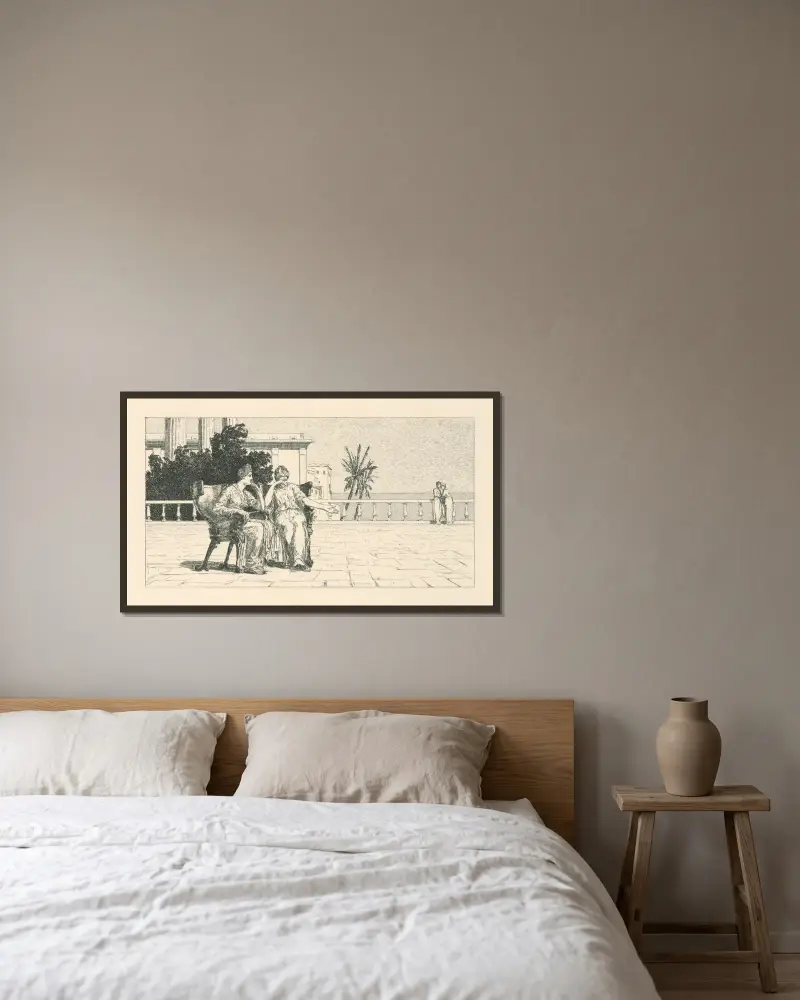 Psyche bei den Schwestern von Max Klinger gerahmt an einer Wand