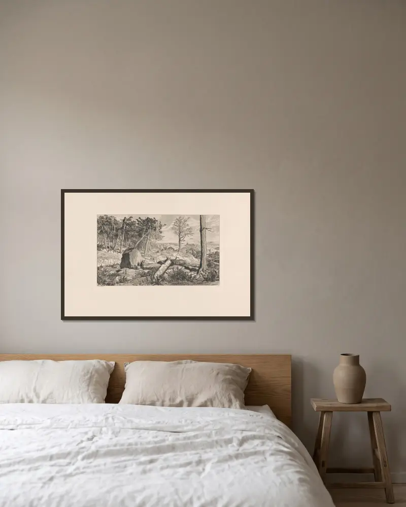 Simplicius in der Waldeinöde von Max Klinger gerahmt an einer Wand