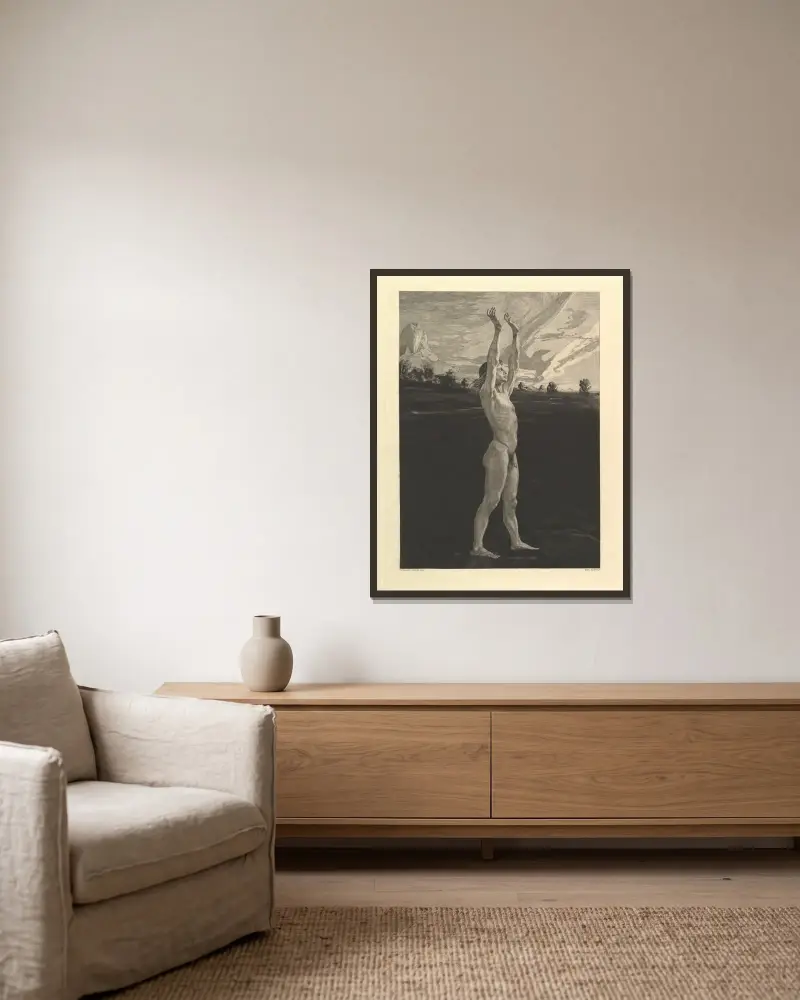 Und Doch, 1903 von Max Klinger gerahmt an einer Wand
