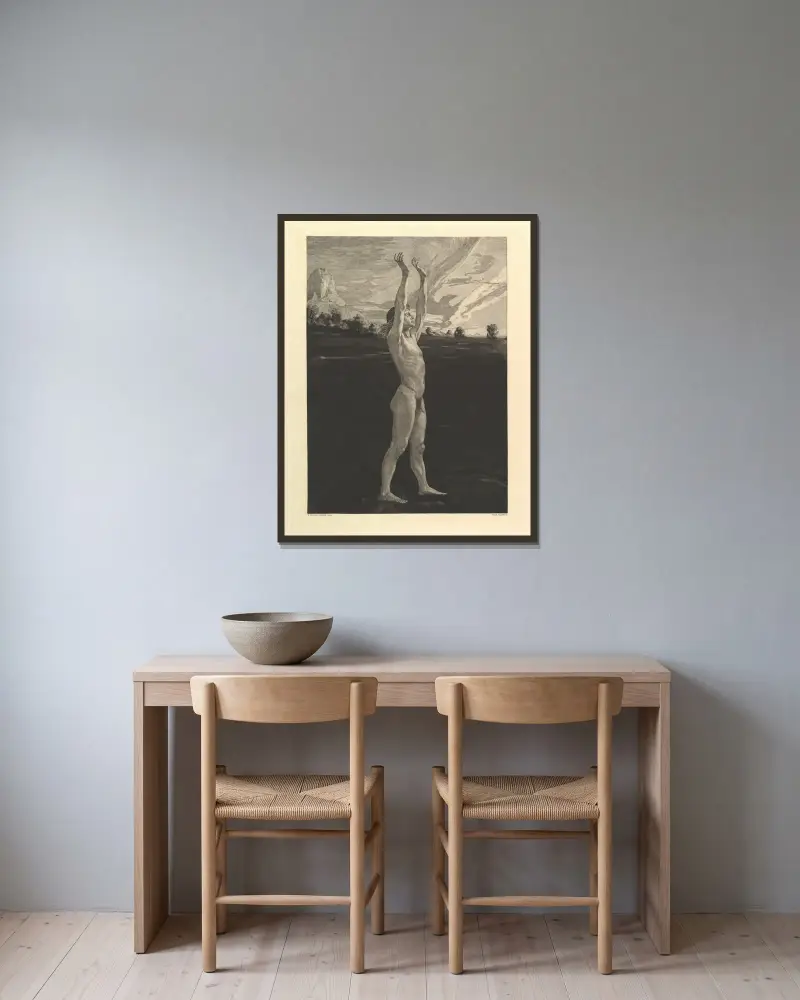 Und Doch, 1903 von Max Klinger gerahmt an einer Wand