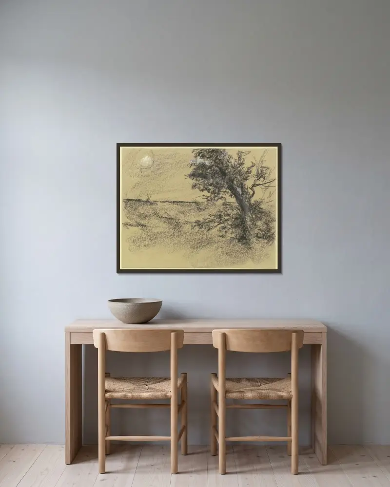 Ålderdom vid ängen av Max Liebermann inramad på en vägg