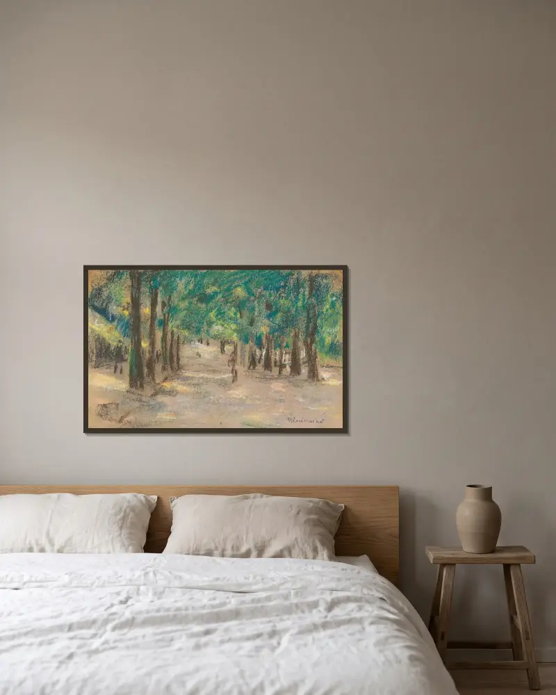 Allee (wohl in Haarlem) von Max Liebermann gerahmt an einer Wand
