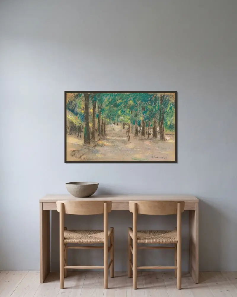 Allee (wohl in Haarlem) von Max Liebermann gerahmt an einer Wand