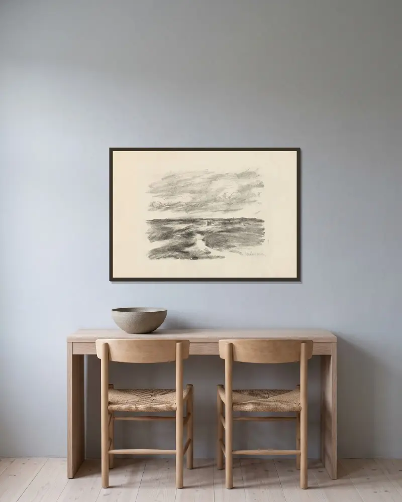 Aus Nordwyk av Max Liebermann inramad på en vägg
