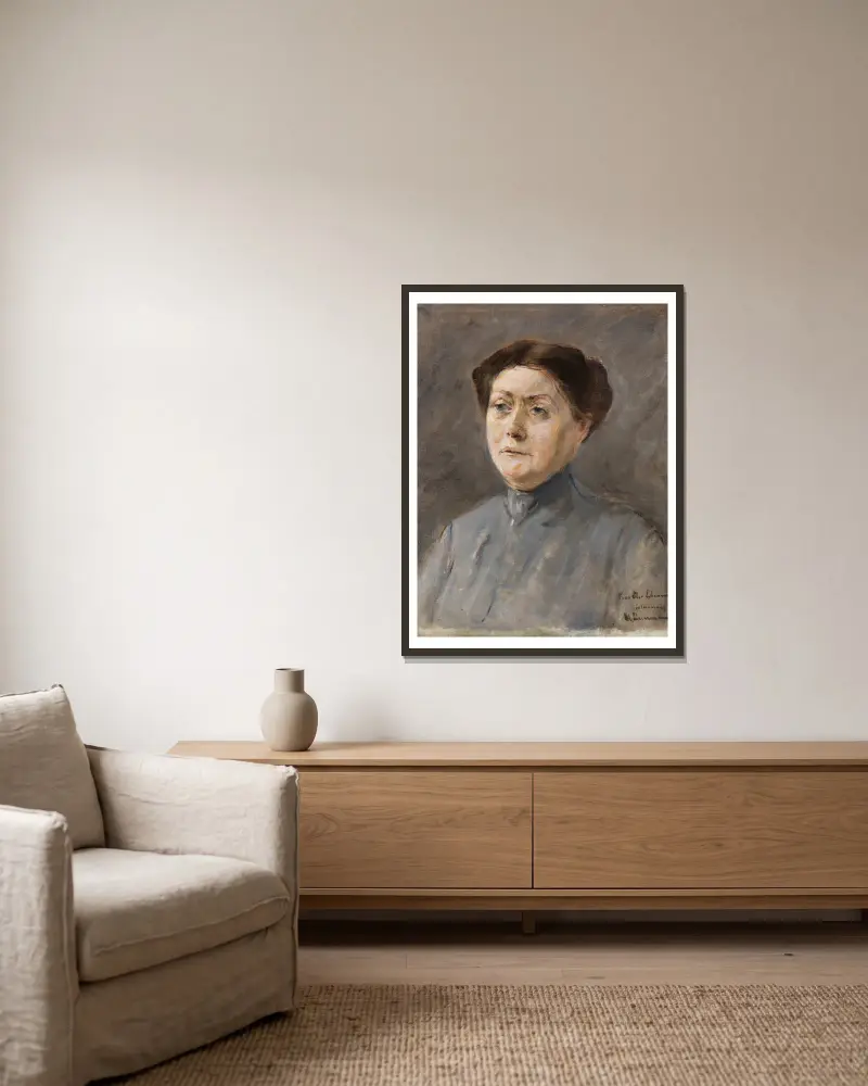 Portrét herečky Else Lehmann, Max Liebermann v rámu na stěně