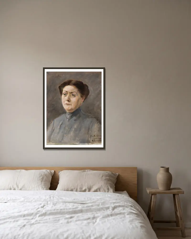 Portrét herečky Else Lehmann, Max Liebermann v rámu na stěně