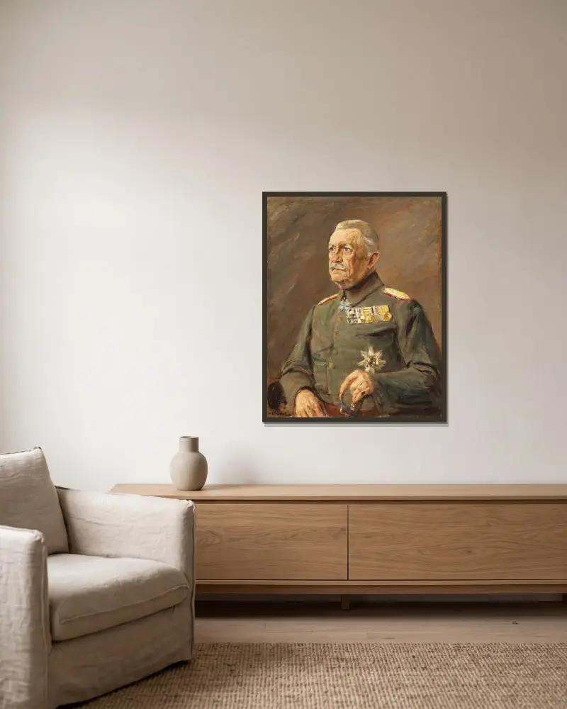 Porträtt av Karl von Bülow av Max Liebermann inramad på en vägg