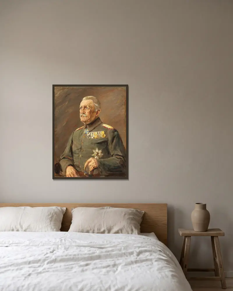 Porträtt av Karl von Bülow av Max Liebermann inramad på en vägg