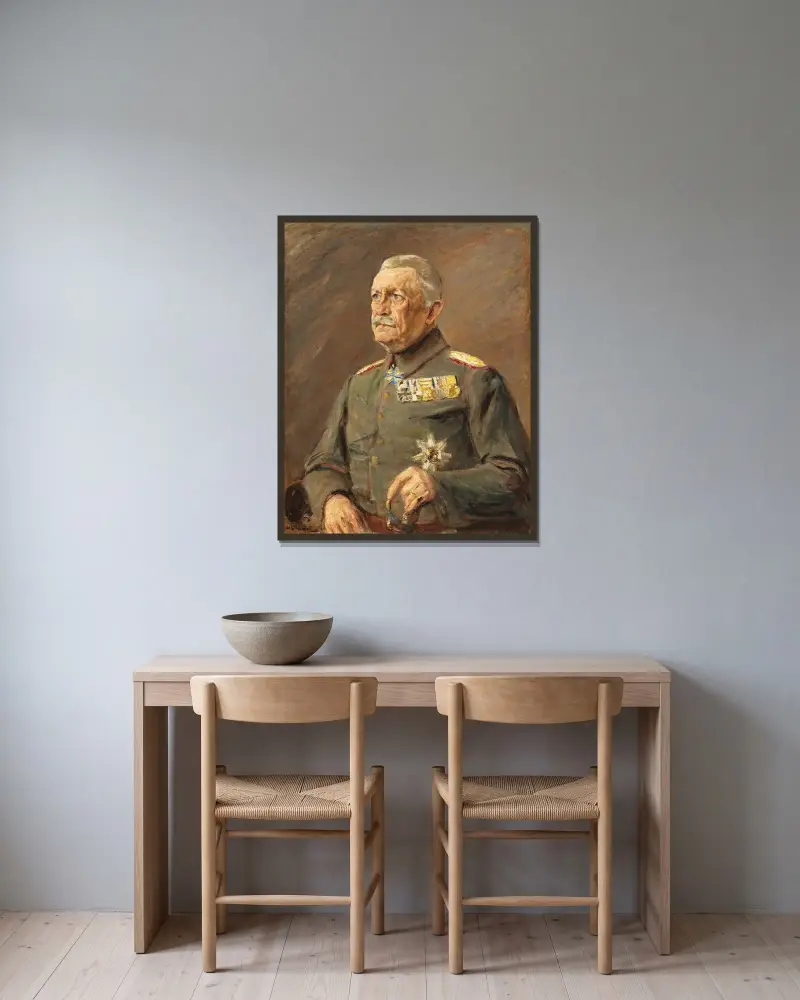 Porträtt av Karl von Bülow av Max Liebermann inramad på en vägg