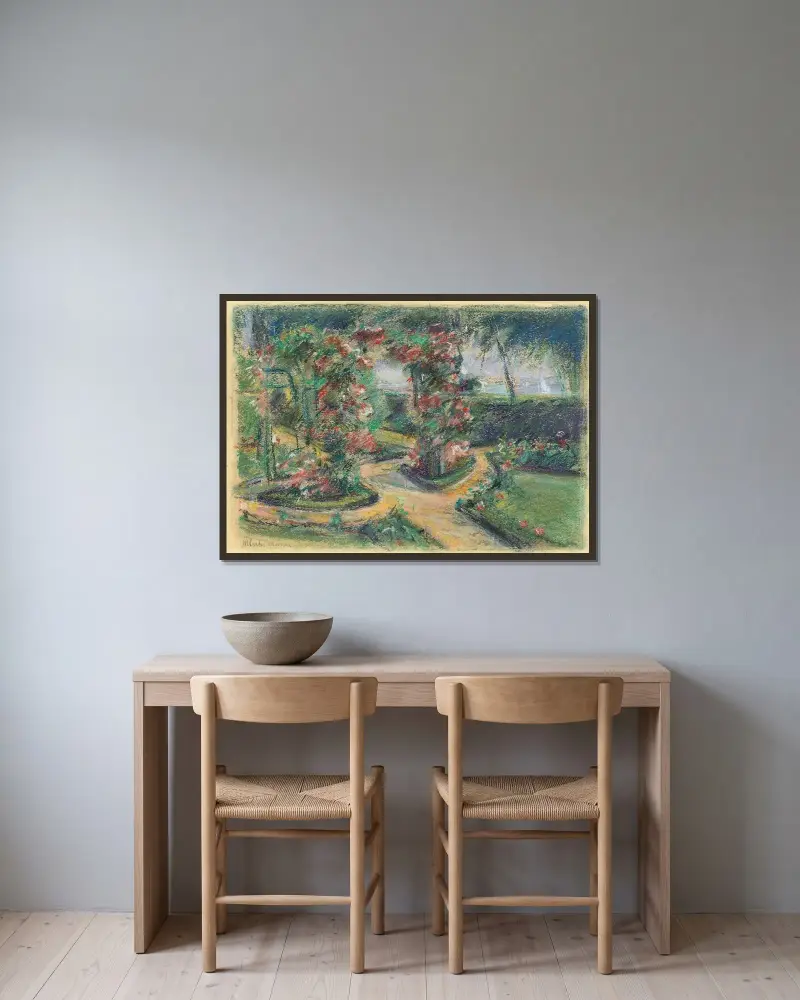 Rosenrundeln i Wannsee av Max Liebermann inramad på en vägg