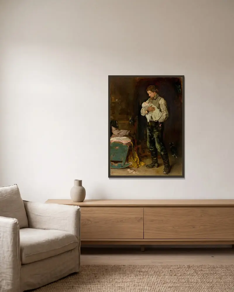 Änklingen av Max Liebermann inramad på en vägg