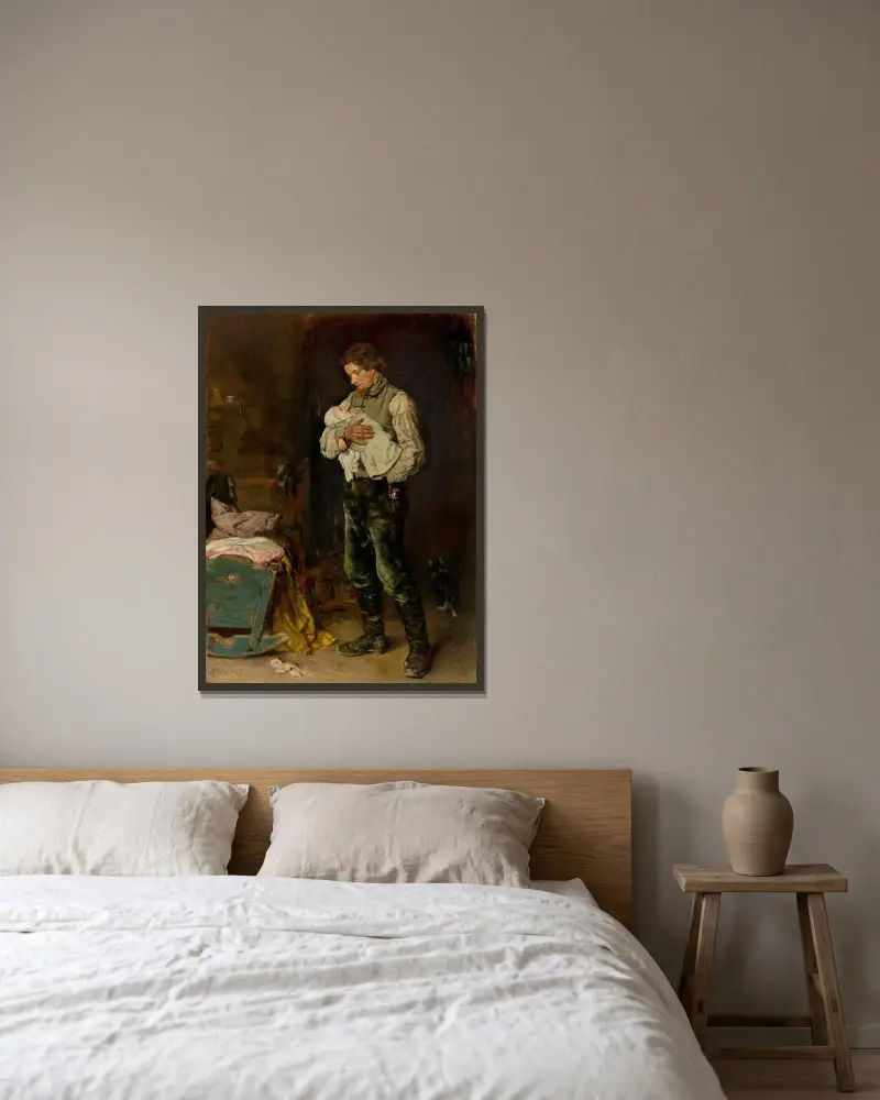 Änklingen av Max Liebermann inramad på en vägg