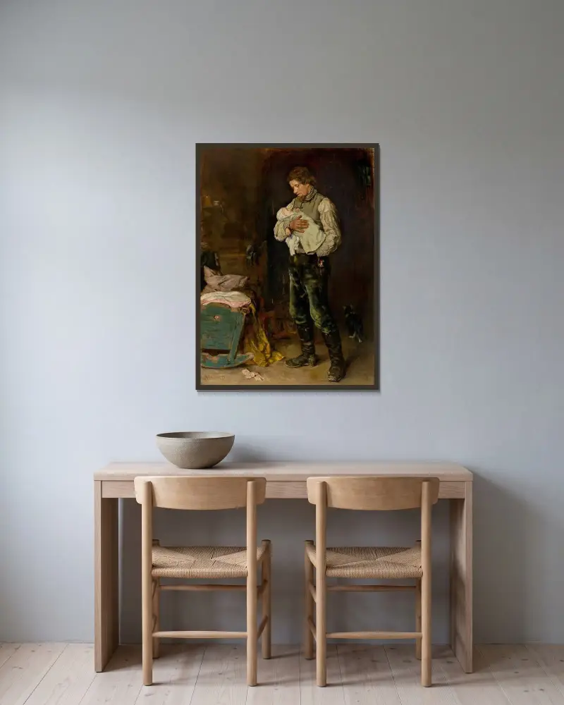 Änklingen av Max Liebermann inramad på en vägg