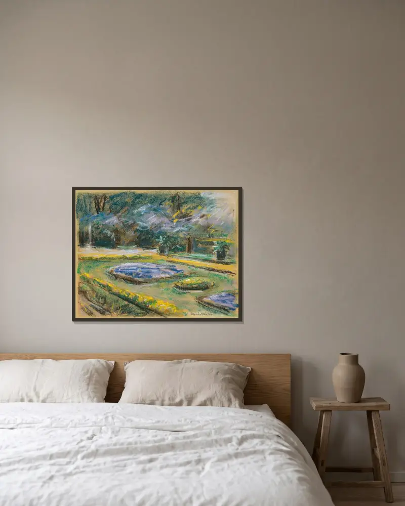 Blumenterassen i Wannseeträdgården mot nordost av Max Liebermann inramad på en vägg