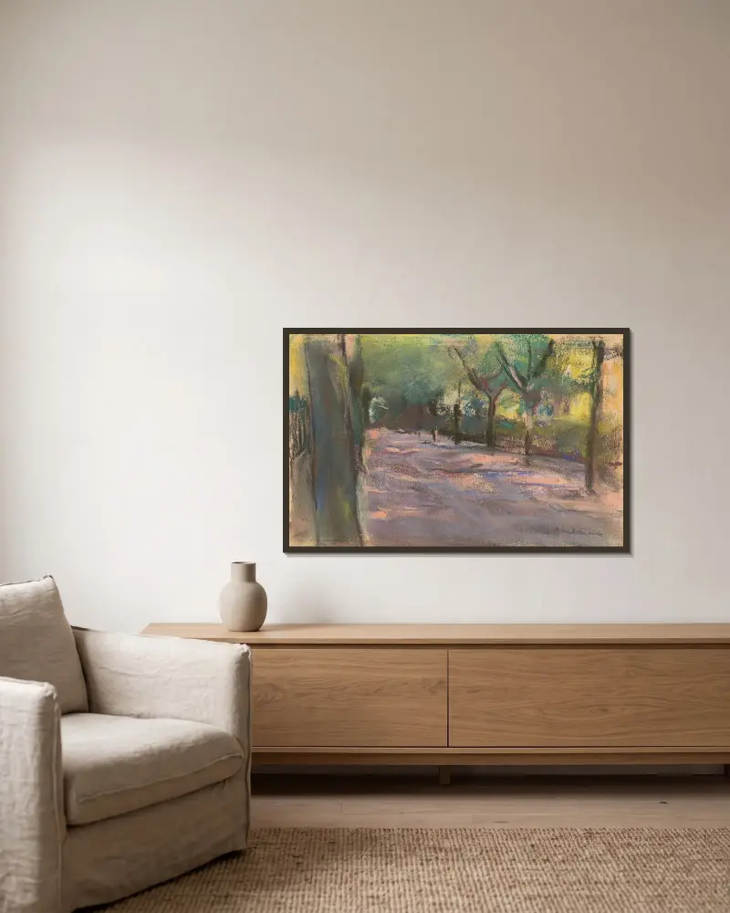 Colomierstraße i Wannsee av Max Liebermann inramad på en vägg
