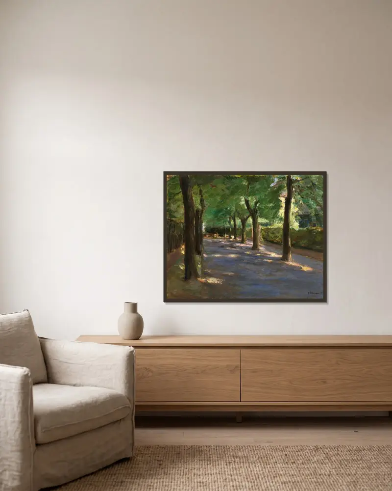 Colomierstraße i Wannsee av Max Liebermann inramad på en vägg