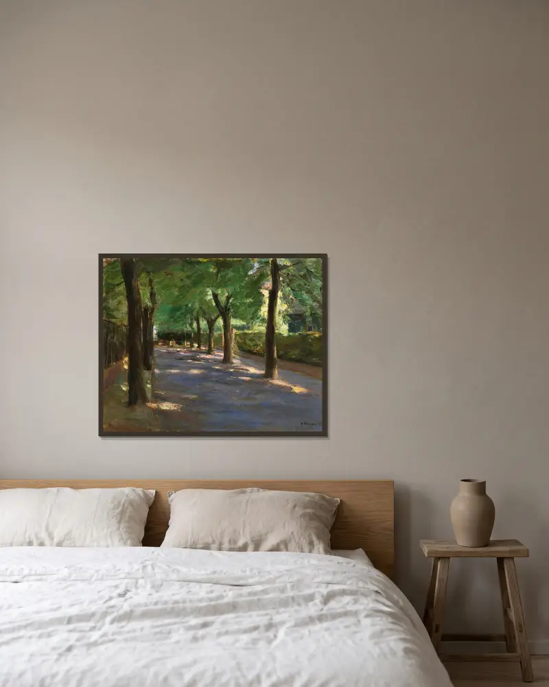 Colomierstraße i Wannsee av Max Liebermann inramad på en vägg