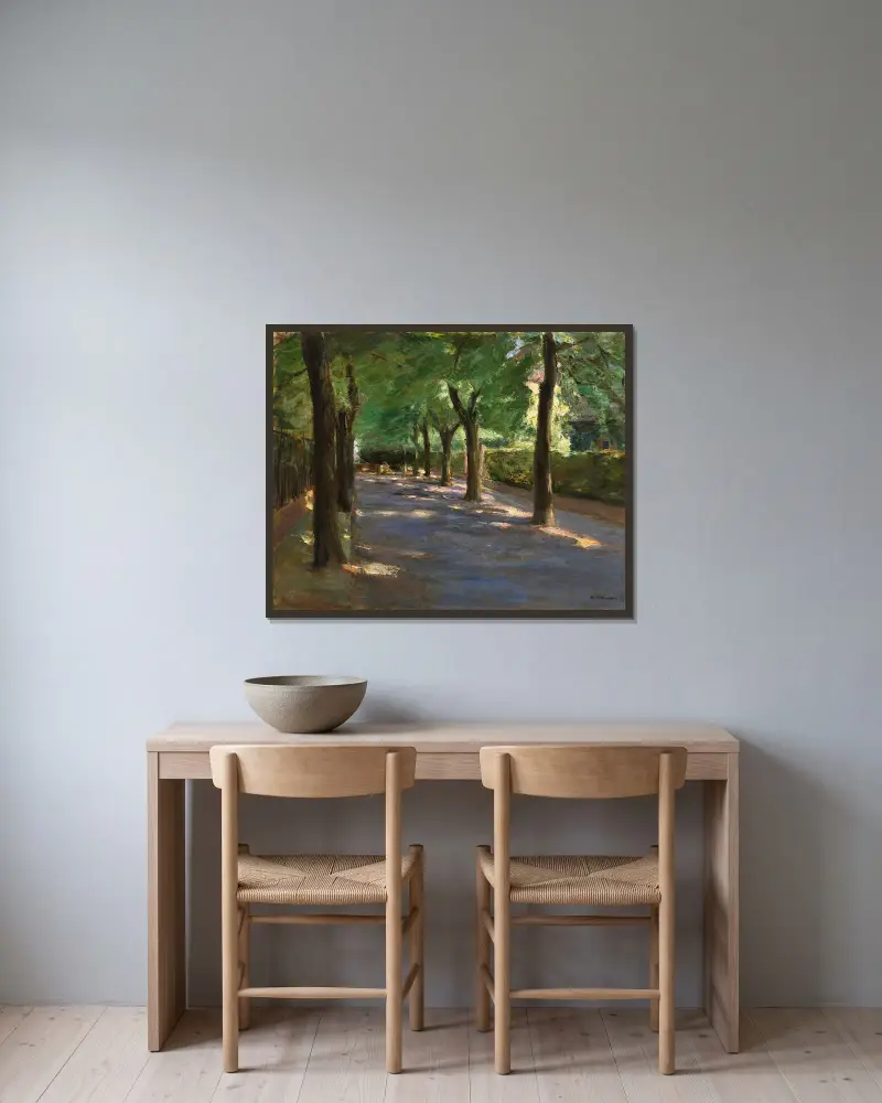 Colomierstraße i Wannsee av Max Liebermann inramad på en vägg