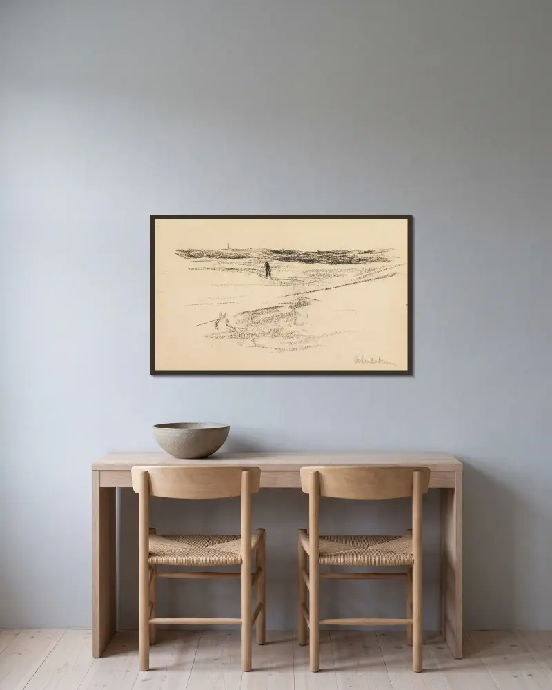 I dynerna av Max Liebermann inramad på en vägg