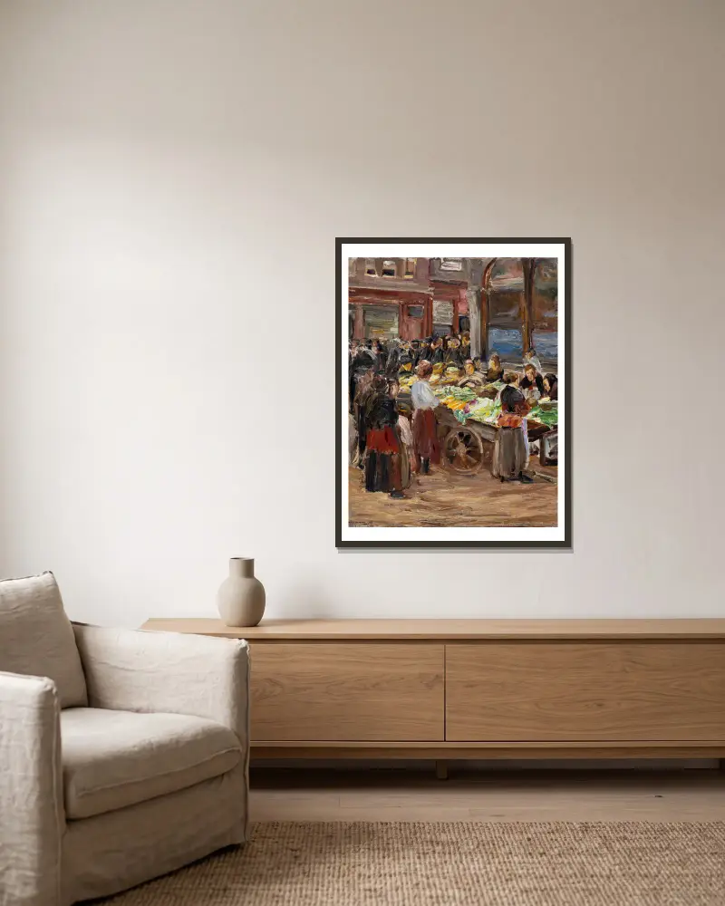 Jewish Street in Amsterdam av Max Liebermann inramad på en vägg