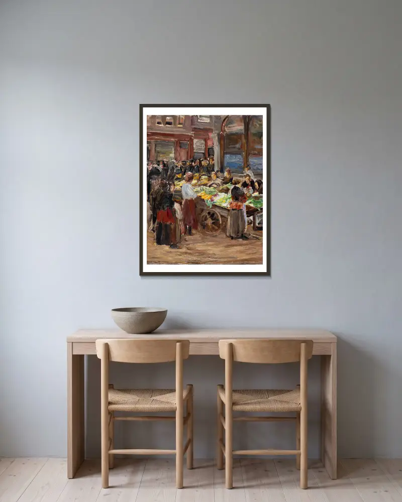 Jewish Street in Amsterdam av Max Liebermann inramad på en vägg