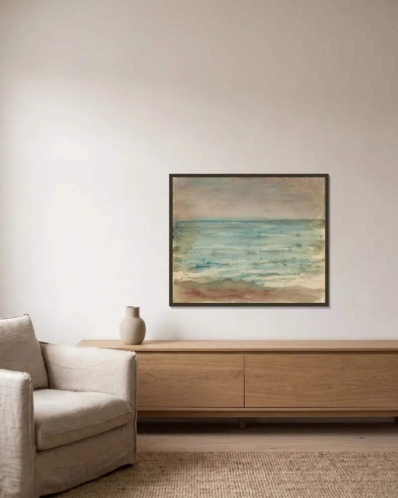 Meer – Blick auf die Nordsee von Max Liebermann gerahmt an einer Wand
