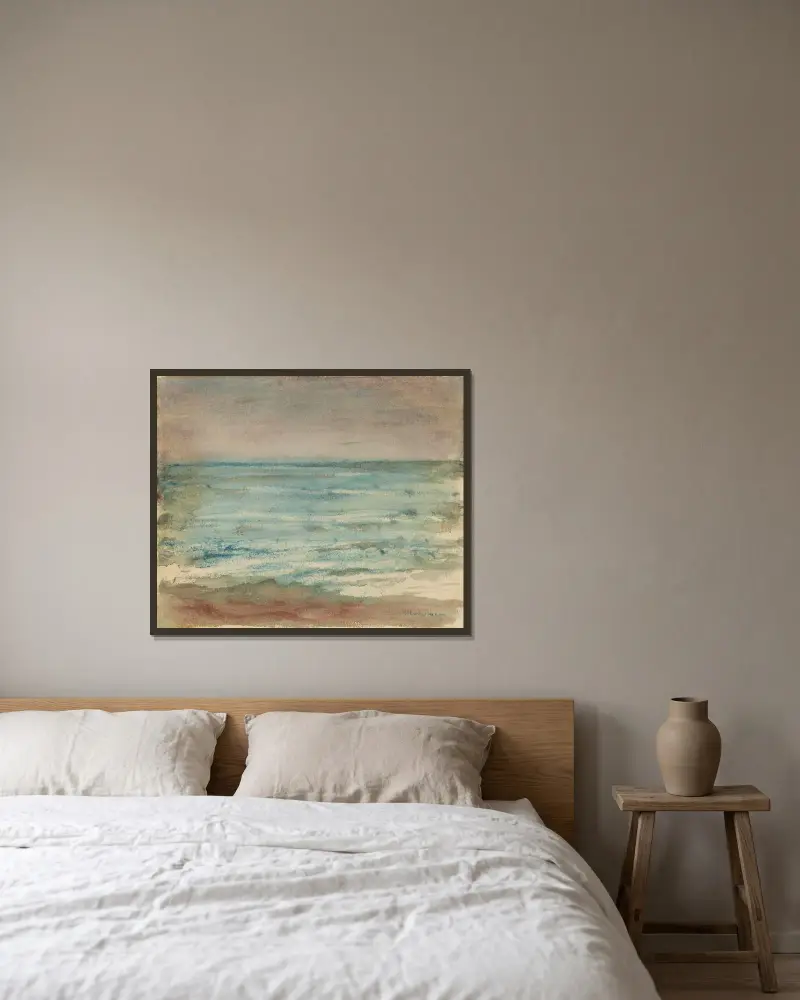Meer – Blick auf die Nordsee von Max Liebermann gerahmt an einer Wand