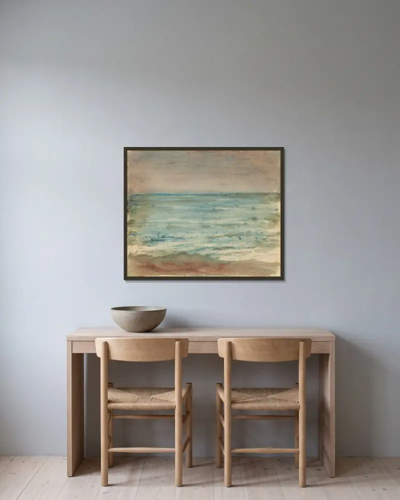 Meer – Blick auf die Nordsee von Max Liebermann gerahmt an einer Wand