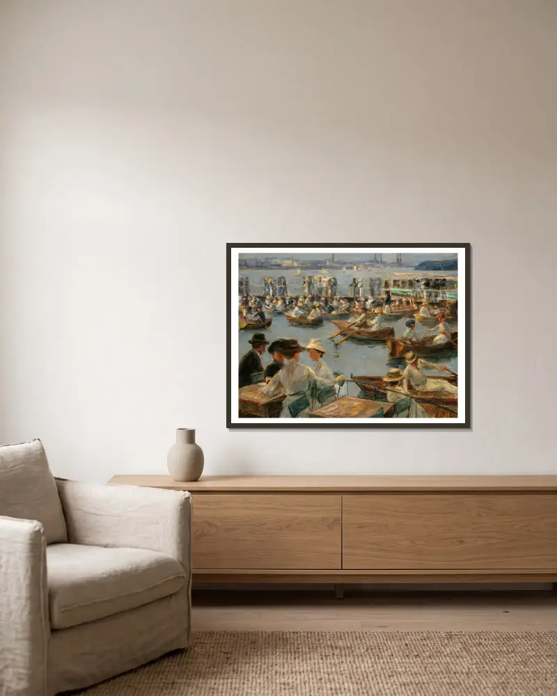 On the Alster in Hamburg av Max Liebermann inramad på en vägg