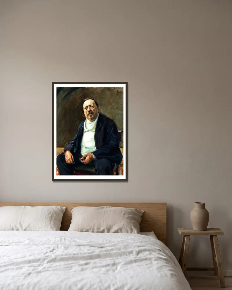 Portrait of Alfred von Berger av Max Liebermann inramad på en vägg