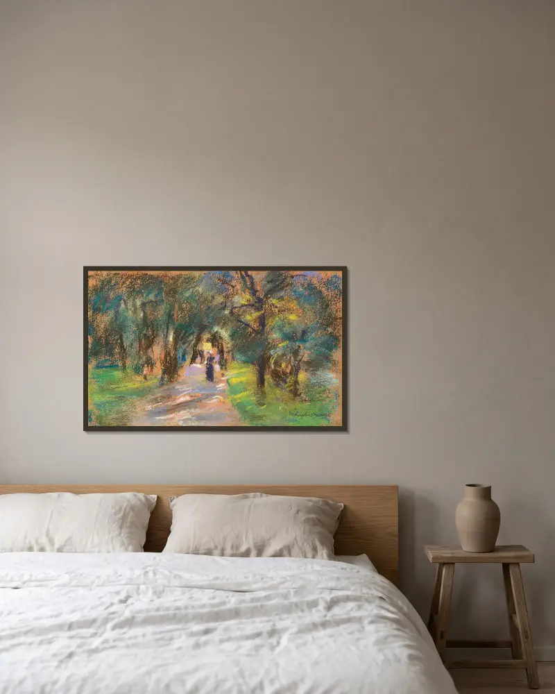 Sommarallé av Max Liebermann inramad på en vägg