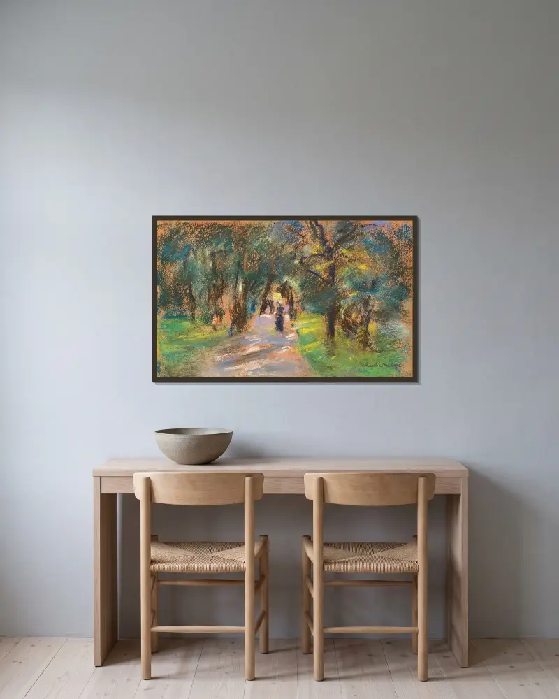Sommarallé av Max Liebermann inramad på en vägg