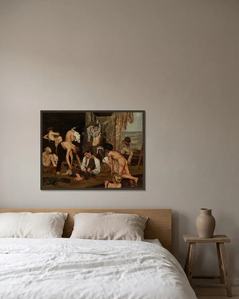 Badende von Max Liebermann gerahmt an einer Wand