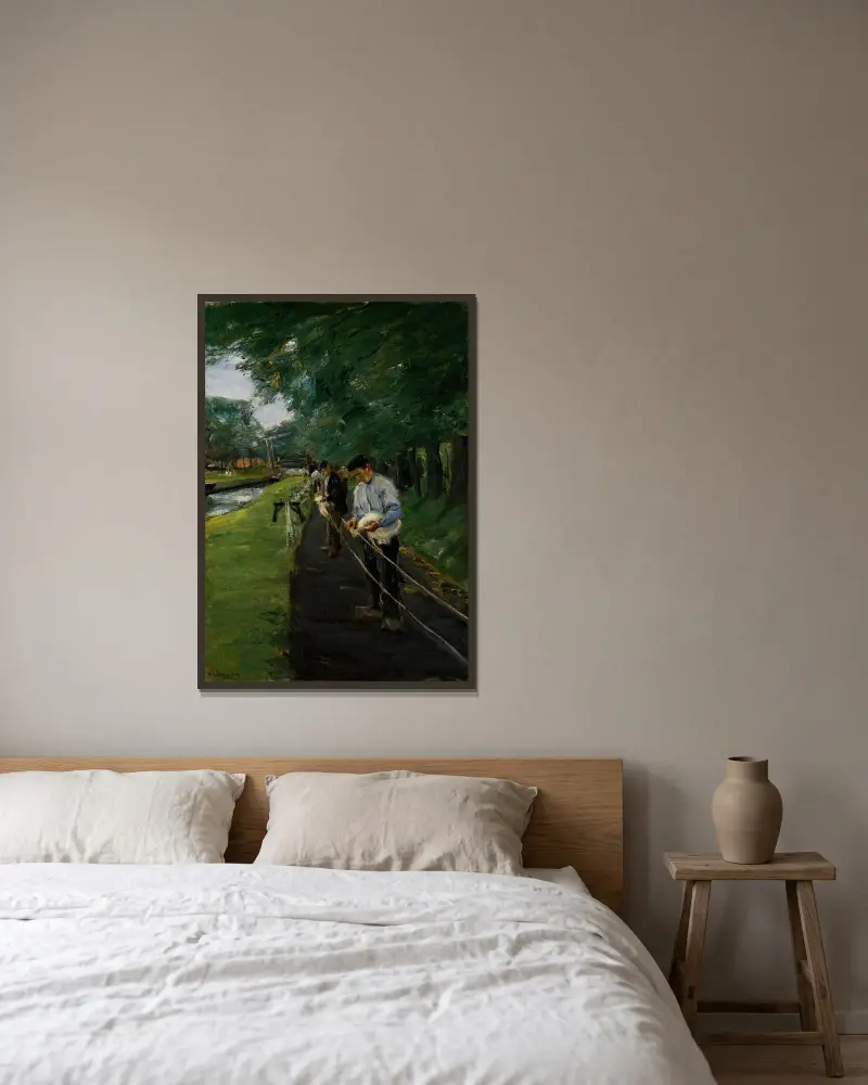 Repslagarbanan i Edam av Max Liebermann inramad på en vägg