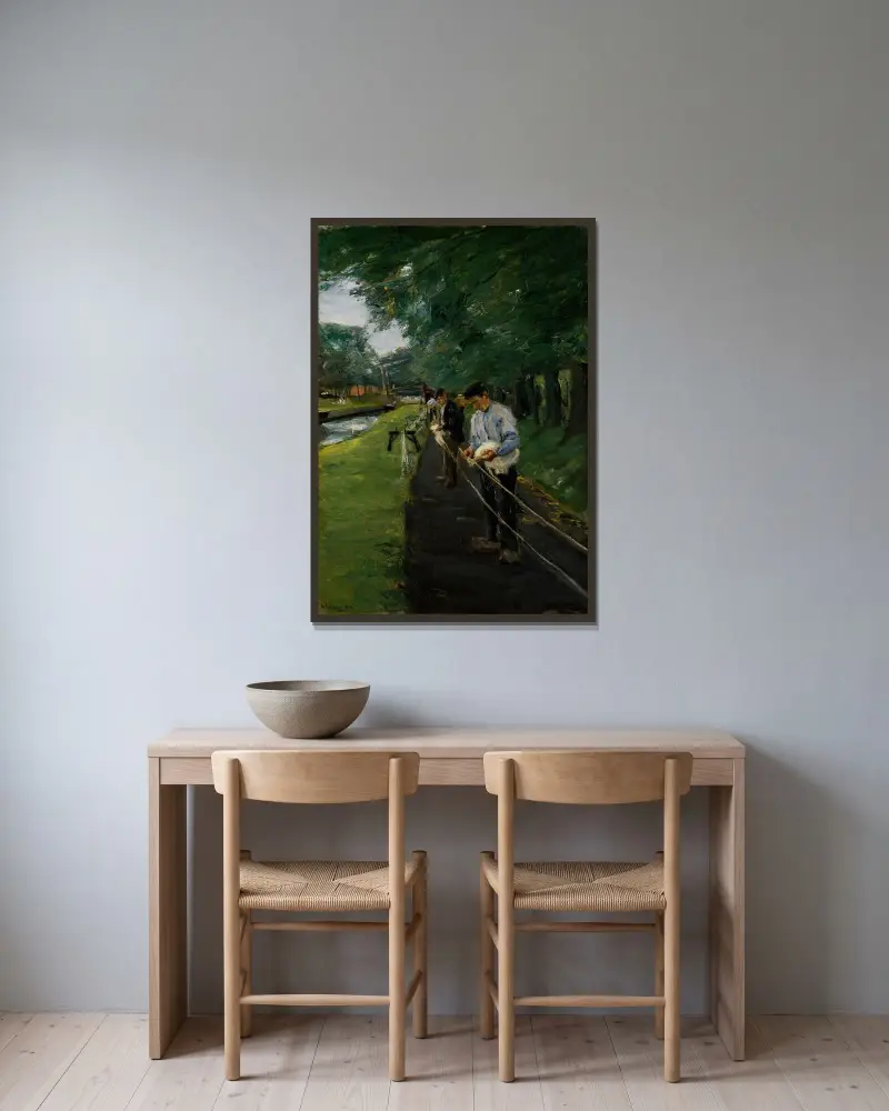 Repslagarbanan i Edam av Max Liebermann inramad på en vägg