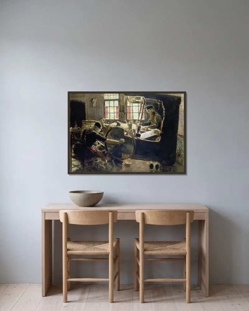 Tkadlec, Max Liebermann v rámu na stěně