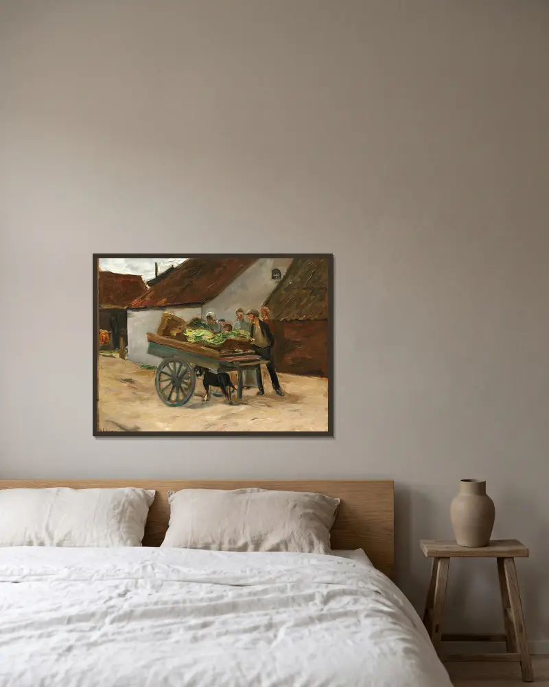 Gemüsekarren – Hundekarren von Max Liebermann gerahmt an einer Wand
