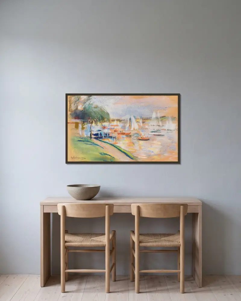 Wannsee av Max Liebermann inramad på en vägg