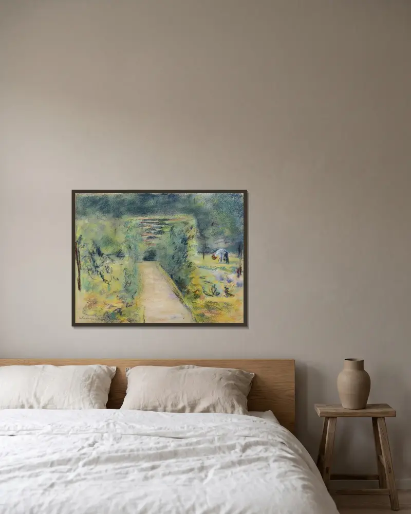 Wannseegarten av Max Liebermann inramad på en vägg
