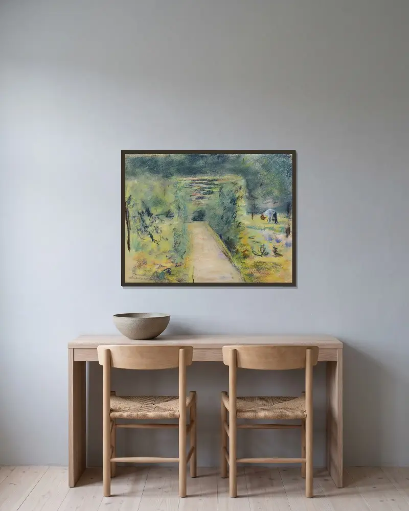 Wannseegarten av Max Liebermann inramad på en vägg